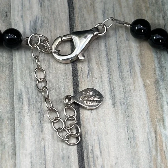 ⭐️Studio Barse brown black agate stone jet black beaded sterling silver necklace - Picture 6 of 10